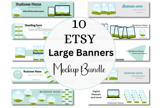 MRV Templates - 10 Large Etsy Banner Mockup Templates