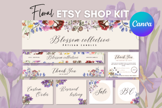 Floral Etsy Shop Templates Kit