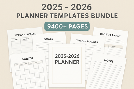 2025-2026 planner template bundle.